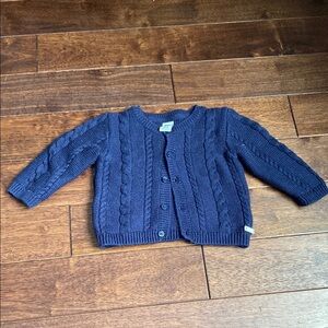 Janie and Jack Blue Sweater Classic Cable Knit Design